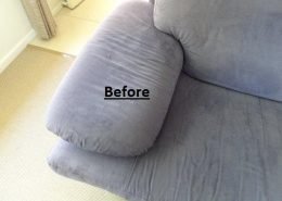 before upholstery cleaning