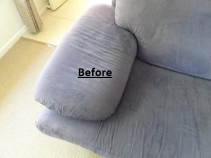 before upholstery cleaning